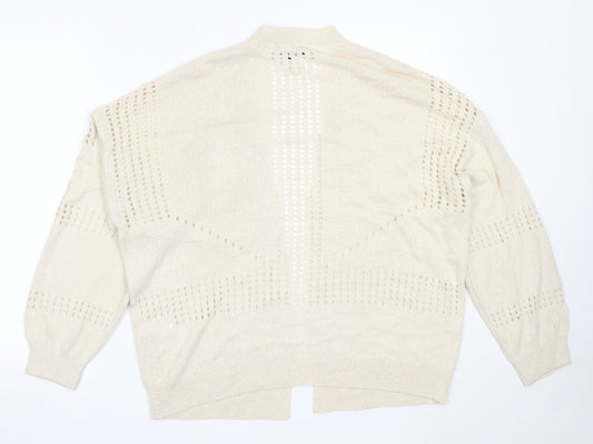 Womens UK Size M Peacocks Ivory Cardigan Jumper
