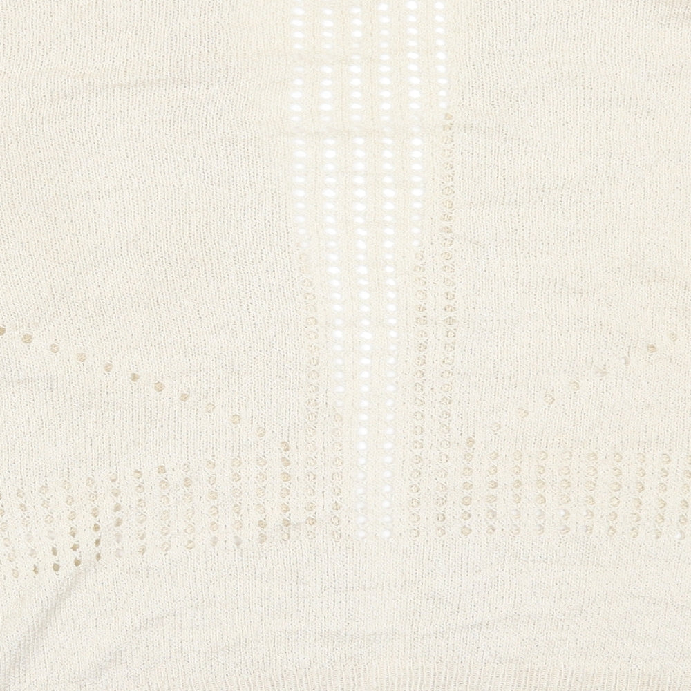 Womens UK Size M Peacocks Ivory Cardigan Jumper