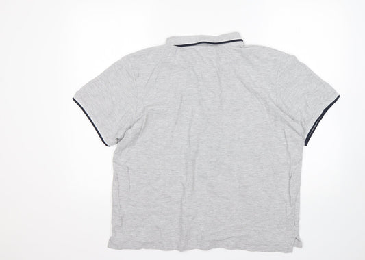STH Shore Mens Grey Cotton Polo Size L Collared