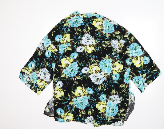 Papaya Womens Multicoloured Floral Viscose Wrap Blouse Size 16 V-Neck