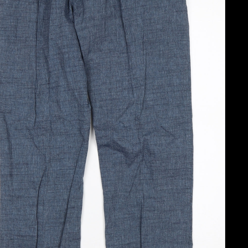 Peacocks Mens Blue Cotton Trousers Size 38 L30 in Regular