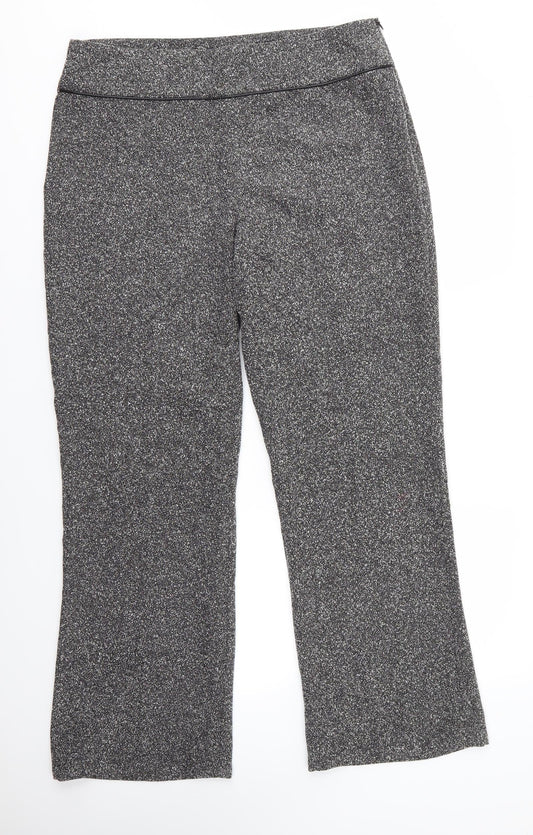 Additional front view of AMARANTO women’s grey polyester dress pants trousers, size UK 16, 30-inch leg regular