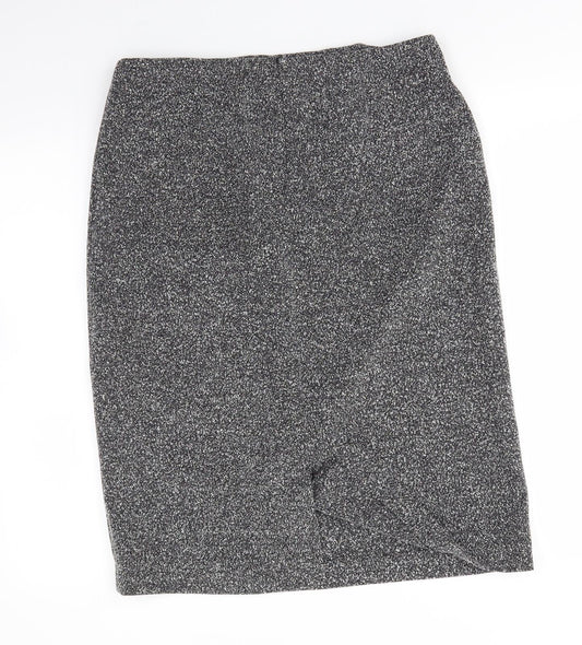 New Look Womens Grey Polyester A-Line Skirt Size 32 in