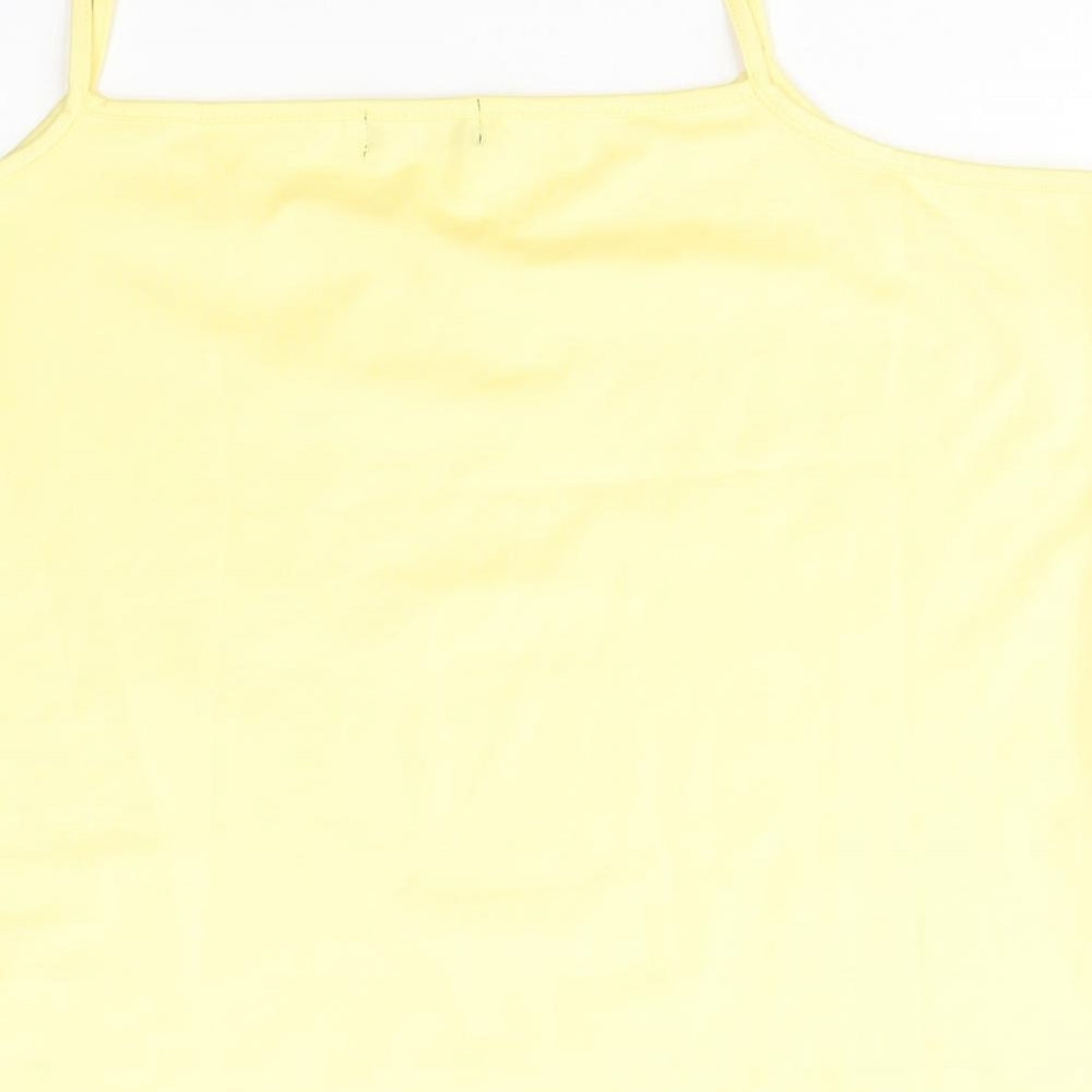 Florence & Fred Womens Yellow Polyester Camisole Blouse Size L V-Neck