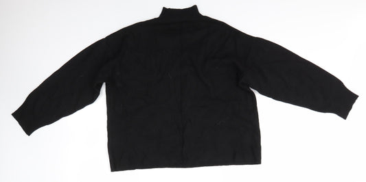 F&F Womens Black High Neck Viscose Pullover Jumper Size 12