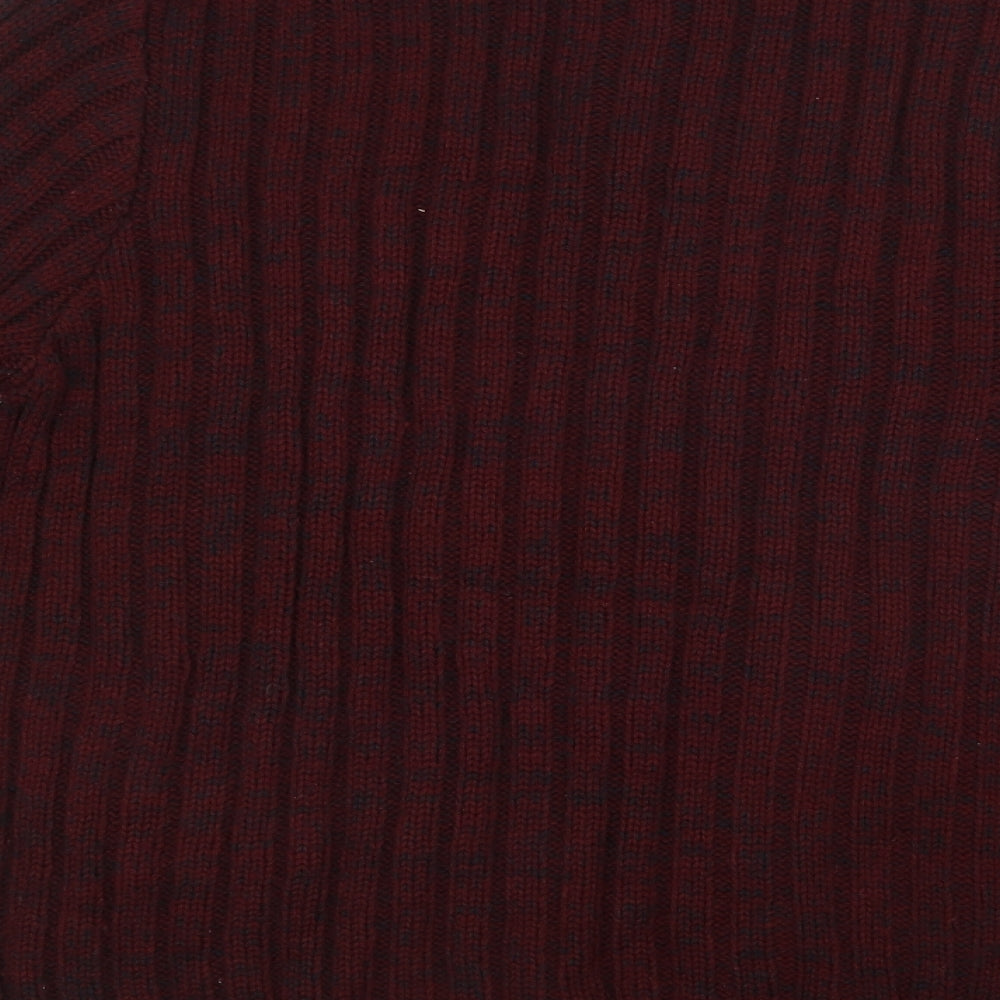 Matalan Mens Red Collared Acrylic Henley Jumper Size L