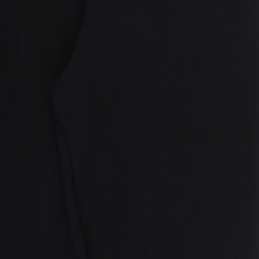 Womens UK Size L Preworn Regular Fit Black Trousers