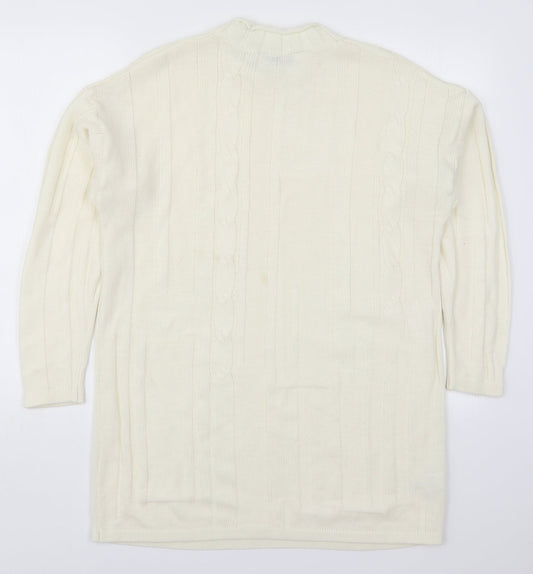 Womens UK Size 10 Marks and Spencer White Pullover Jumper