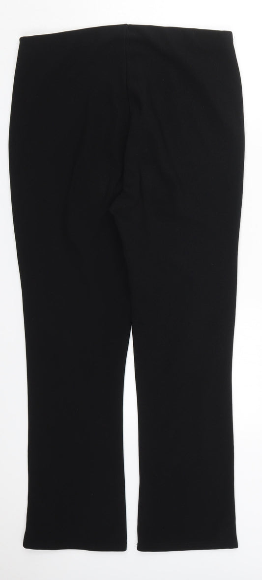 Womens UK Size 12 Preworn Regular Fit Black Trousers