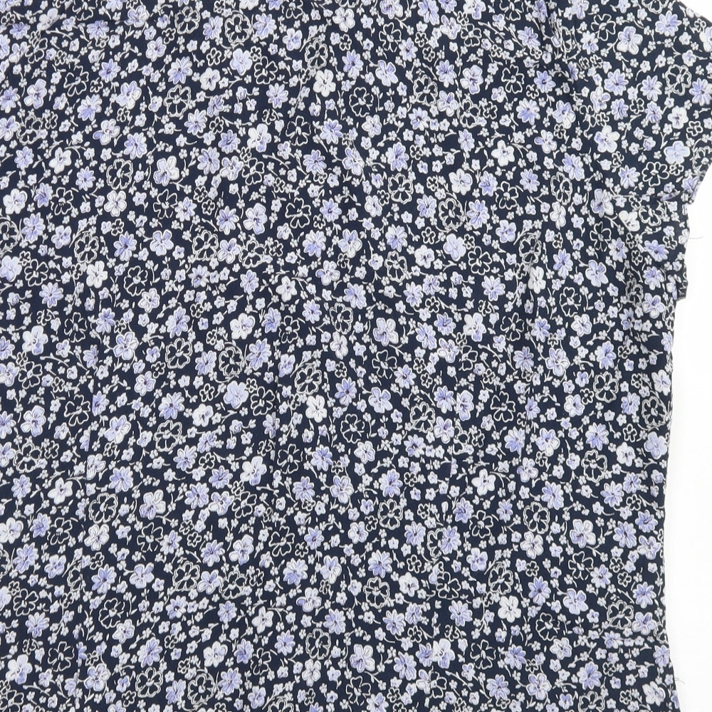 Womens UK Size 18 Anne Brooks Blue Basic Button-Up