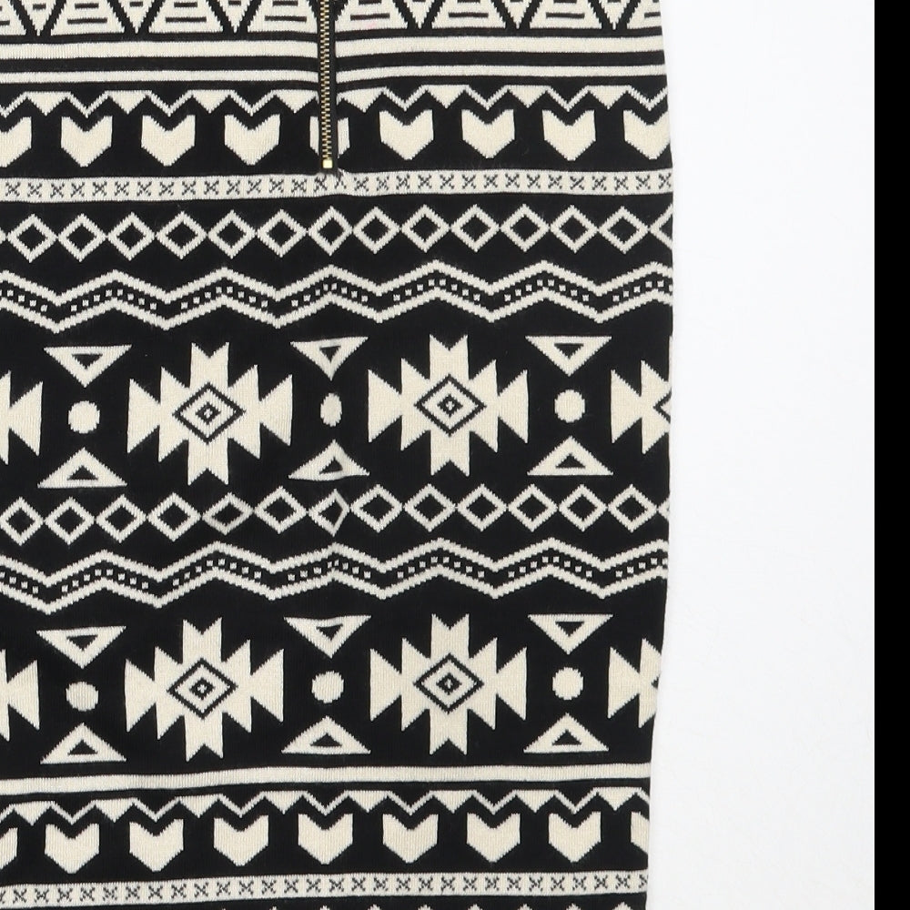 Atmosphere Womens Black Geometric Viscose Straight & Pencil Skirt Size 8