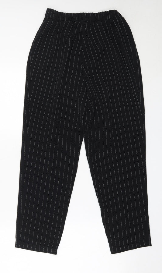 Womens UK Size 34 in H&M Regular Fit Capri Black Trousers