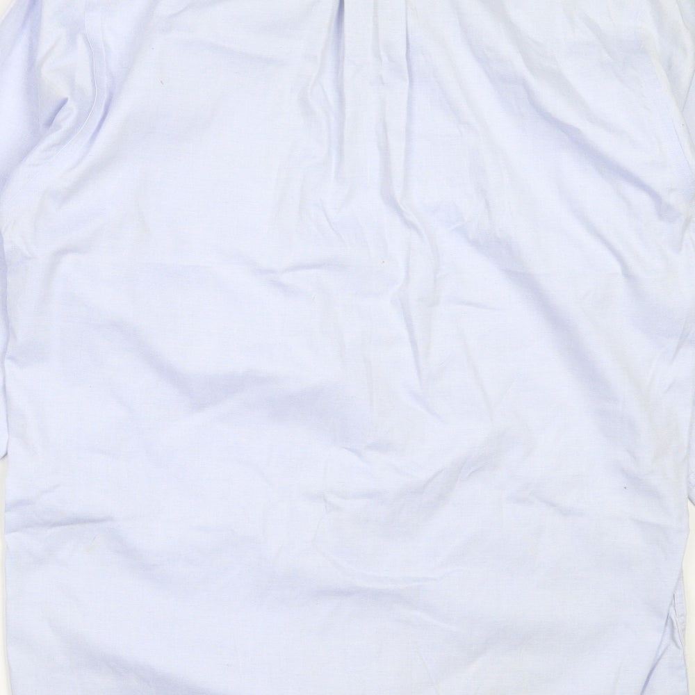 Arrow Mens Blue Cotton Button-Up Size 15 Collared