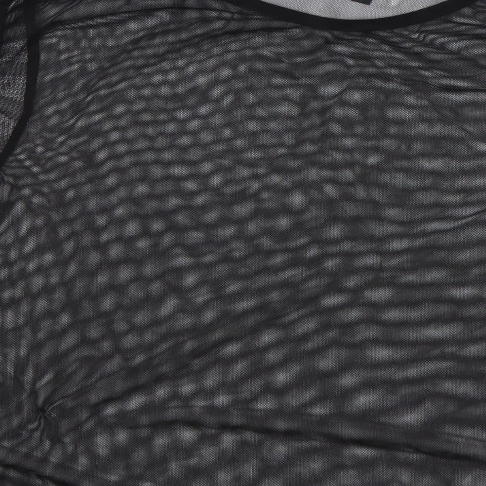 I SAW IT FIRST Womens Black Viscose Basic Blouse Size 12 Round Neck