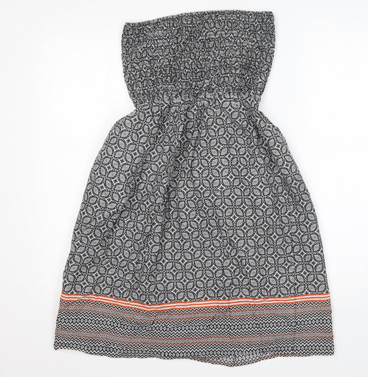 Additional front view of Atmosphere women’s multicoloured argyle/diamond cotton fit & flare, size UK 10, off the shoulder