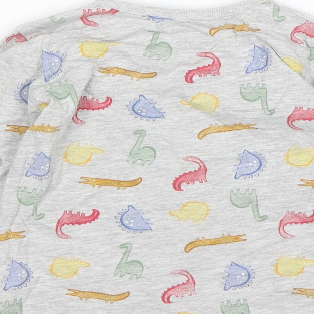 Brand and care label for George boys’ multicoloured cotton basic t-shirt, size 18-24, months round neck - dinosaur print