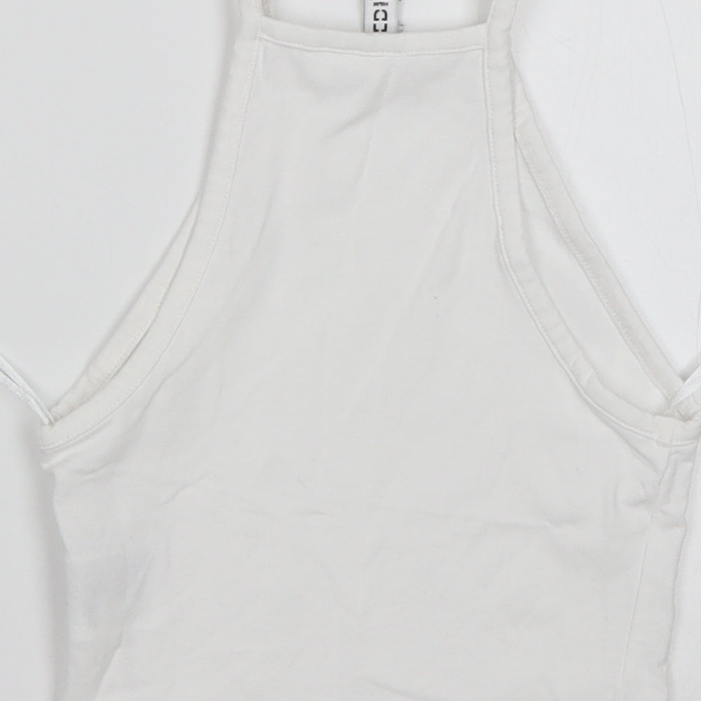 Womens UK Size 2XS H&M White Cropped Tank