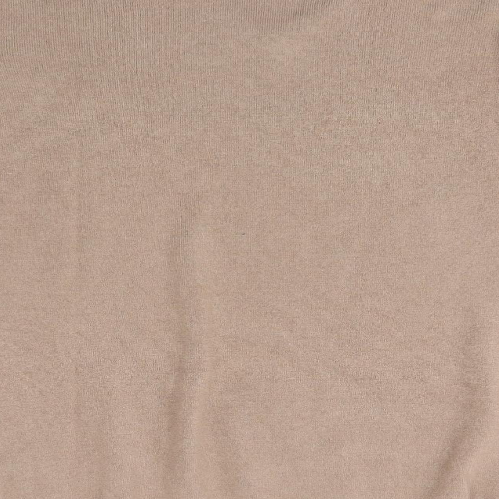 M&S Mens Brown Round Neck Acrylic Pullover Jumper Size L