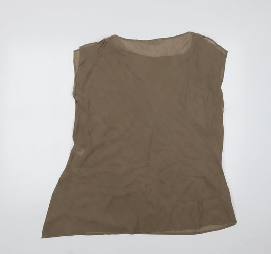 M&S Womens Beige Cupro Camisole Blouse Size 20 Round Neck