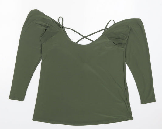 Womens UK Size 6 Miss Selfridge Green Basic T-Shirt