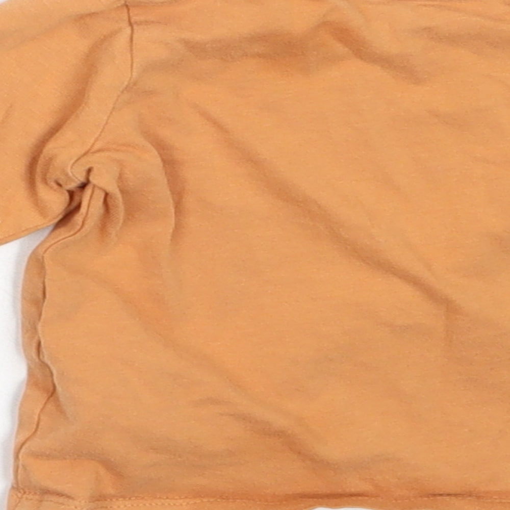 George Baby Orange Cotton Basic T-Shirt Size 3-6 Months Round Neck