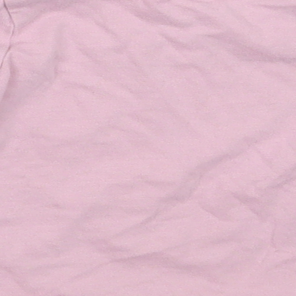 George Girls Purple Cotton Basic T-Shirt Size 3-6 Months Round Neck