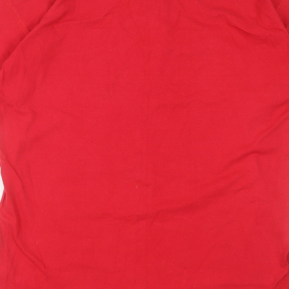 Hardwear Mens Red Cotton T-Shirt Size M Round Neck