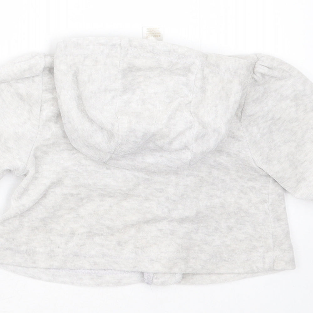 Baby Girls Grey Cotton Full Zip Jumper Size 3-6 Months Zip - hoodie