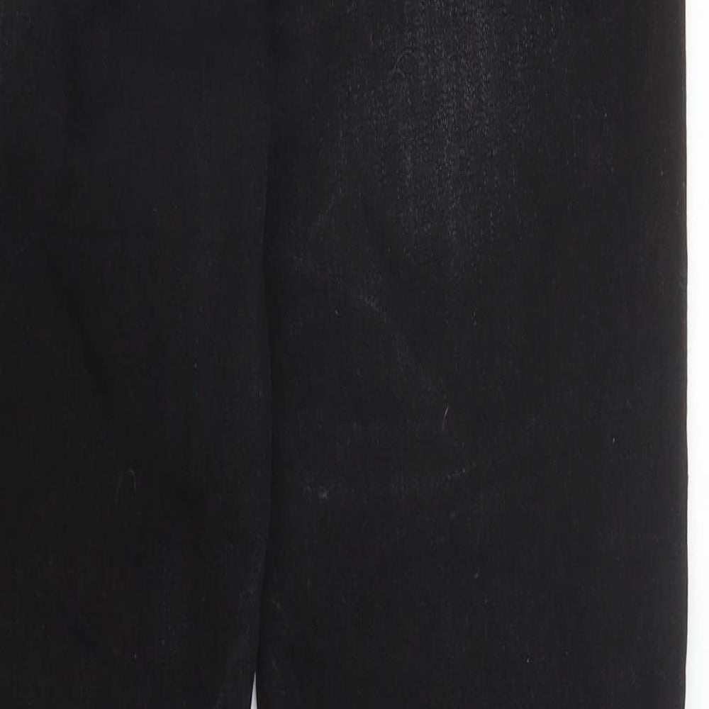 Brand and care label for Primark women’s black cotton skinny jeans, size UK 10, 28-inch leg regular zip