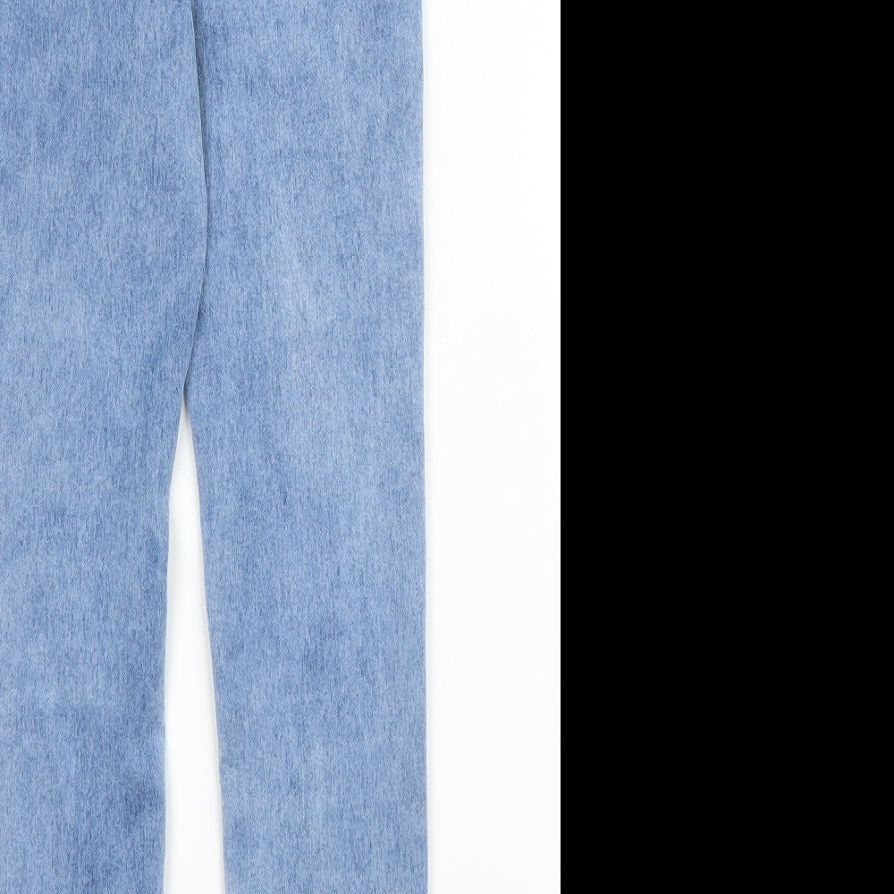 Mango Girls Blue Cotton Skinny Jeans Size 9 Months L22 in Regular Zip