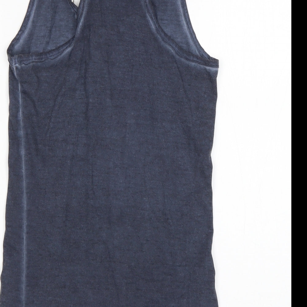 Womens UK Size XS Brave Soul Blue Basic Tank