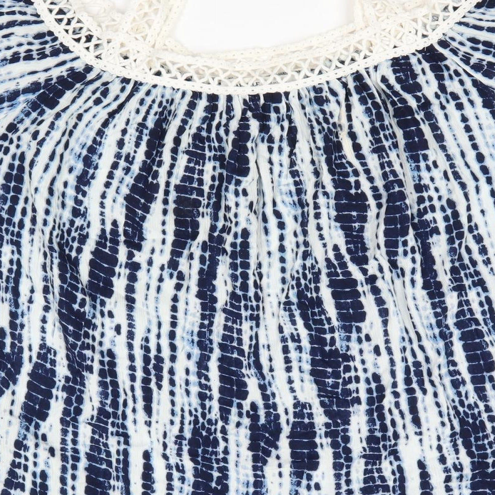 Capsule Womens Blue Viscose Basic Blouse Size 16 Square Neck