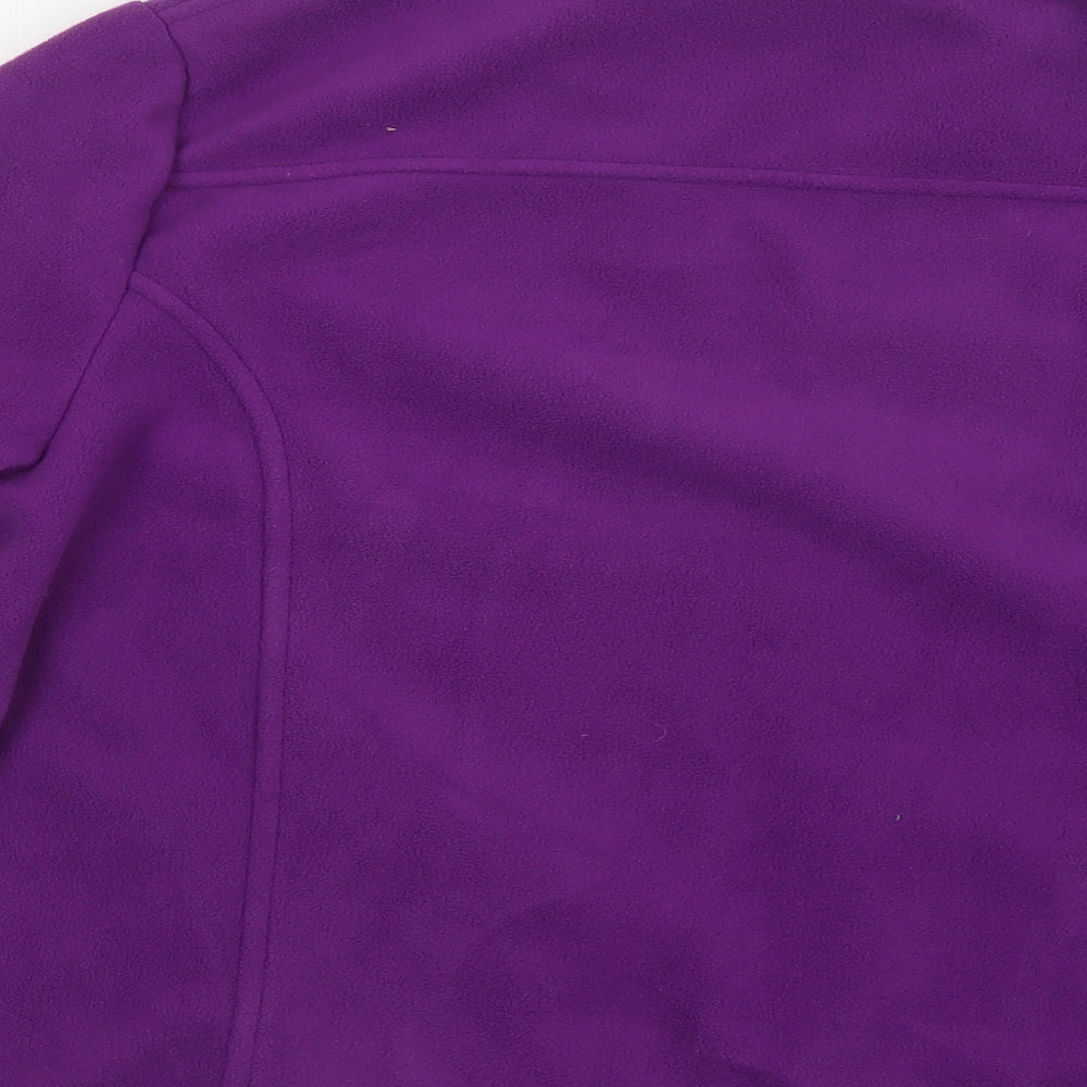 Brand and care label for Alia women’s purple windbreaker jacket, size M, zip