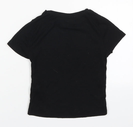 Womens UK Size 6 Atmosphere Black Cropped T-Shirt