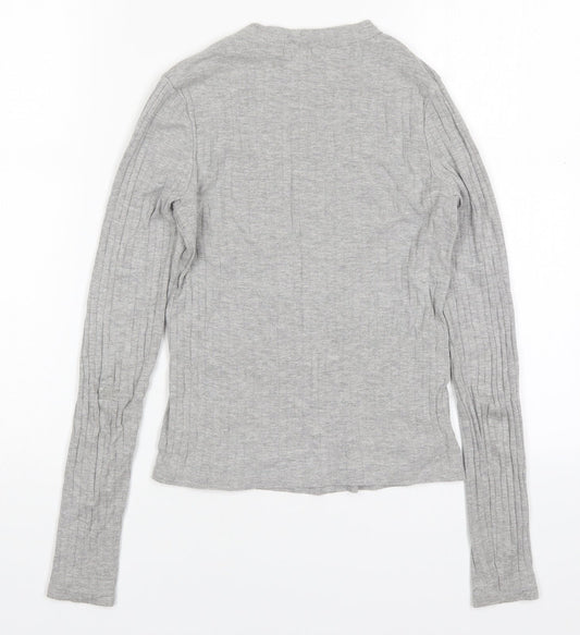 Womens UK Size 6 River Island Grey Basic T-Shirt