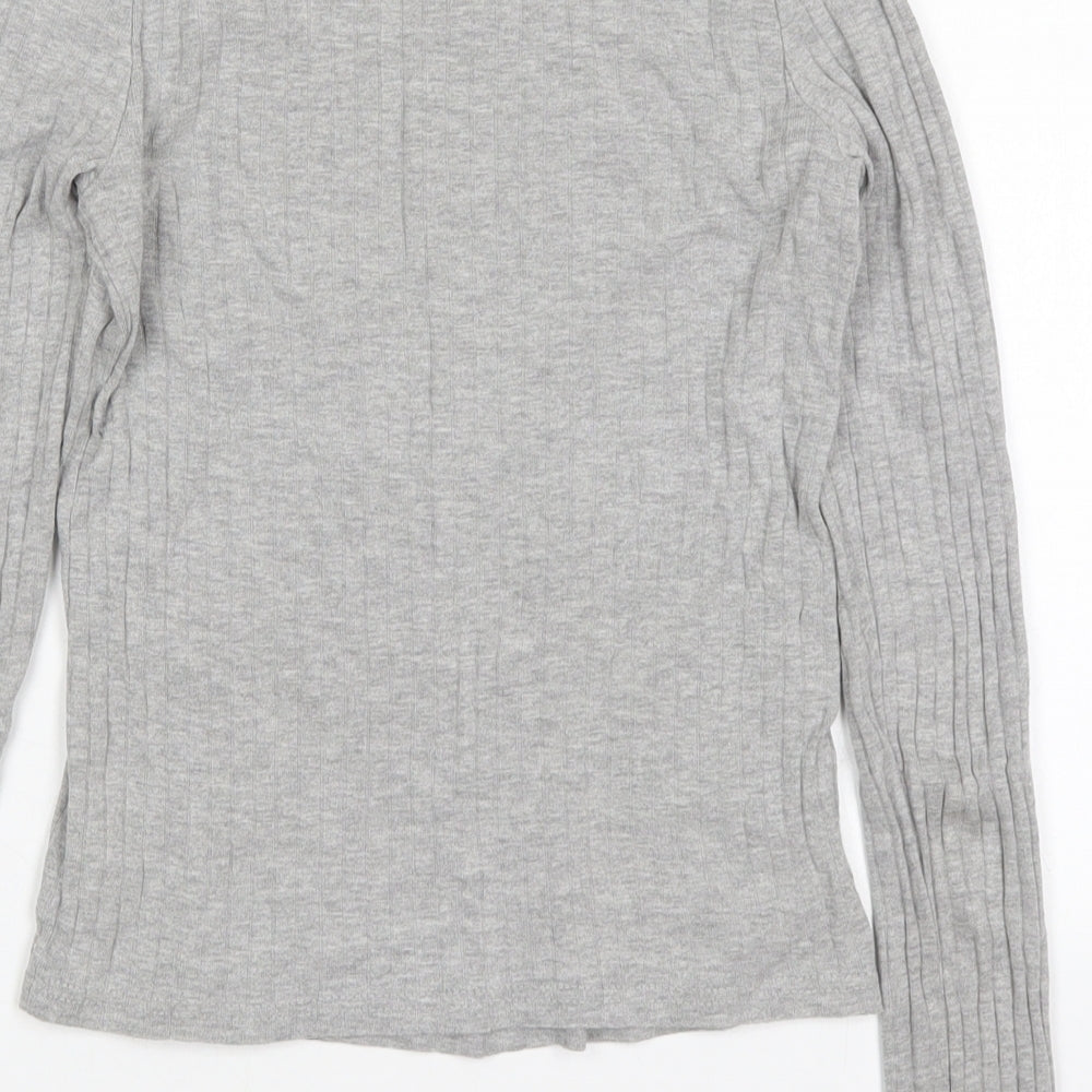 Womens UK Size 6 River Island Grey Basic T-Shirt