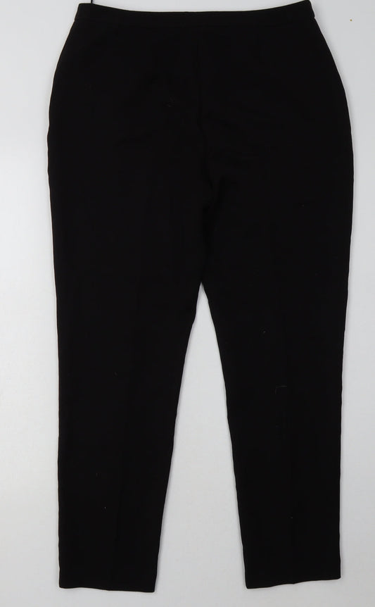 F&F Womens Black Polyester Trousers Size 12 L31 in Regular Buckle