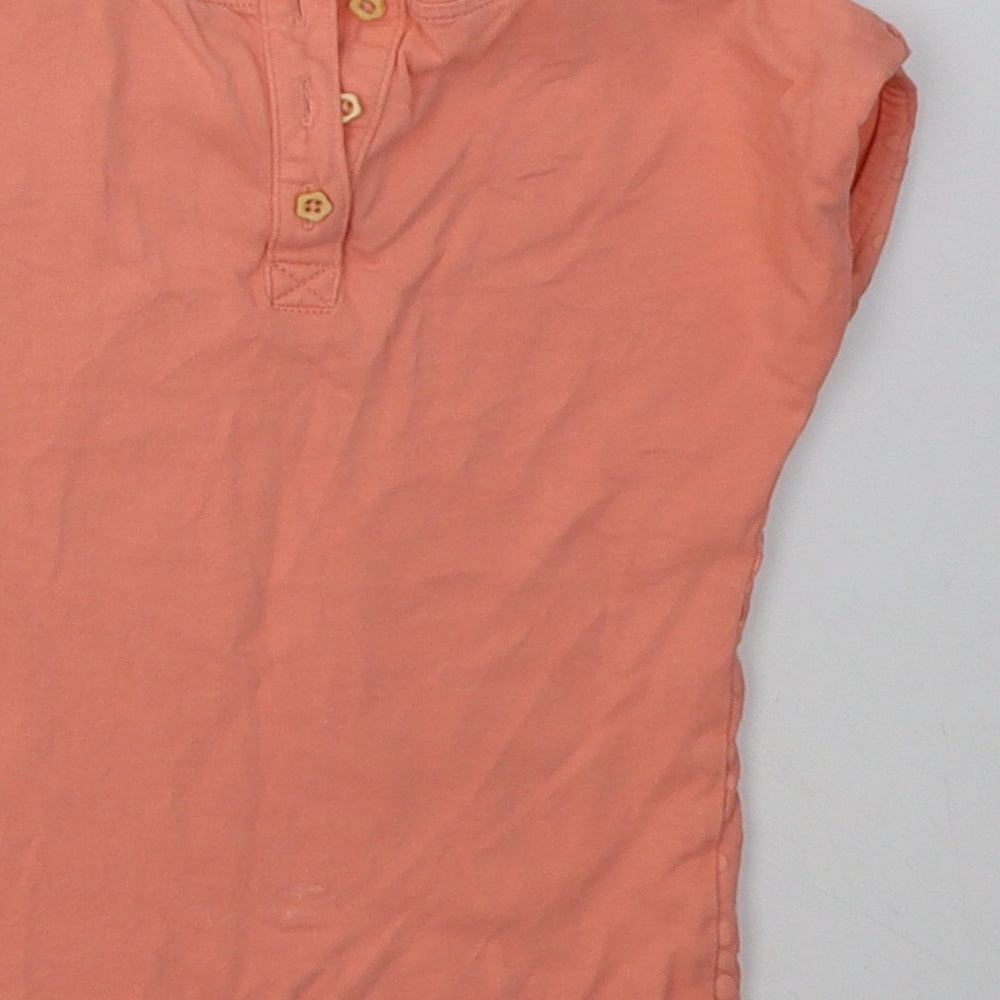 sainsburys Girls Pink Floral Cotton Basic T-Shirt Size 18-24 Months Crew Neck Button