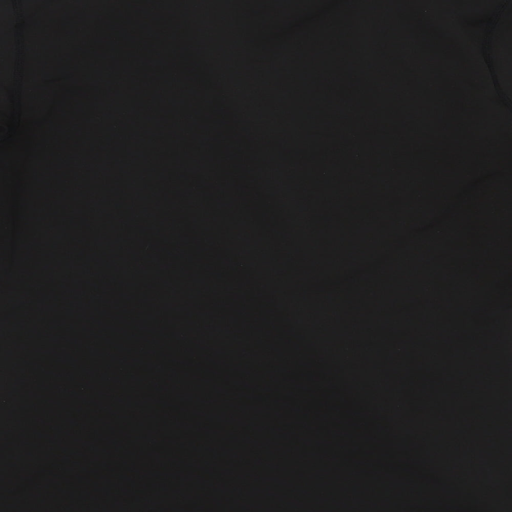 PRETTYLITTLETHING Womens Black Polyester Henley Sweatshirt Size M
