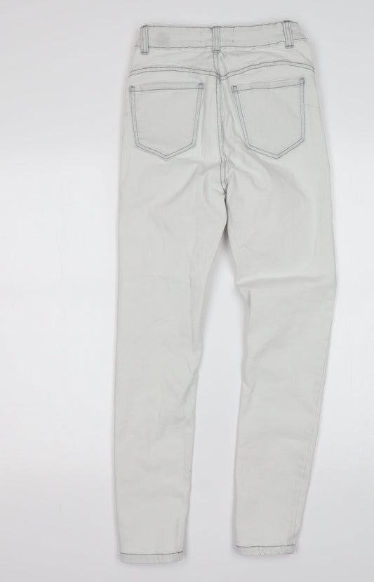 Primark Womens White Cotton Skinny Jeans Size 8 L26 in Regular