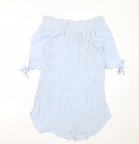 Womens UK Size M New Look Blue Basic Blouse