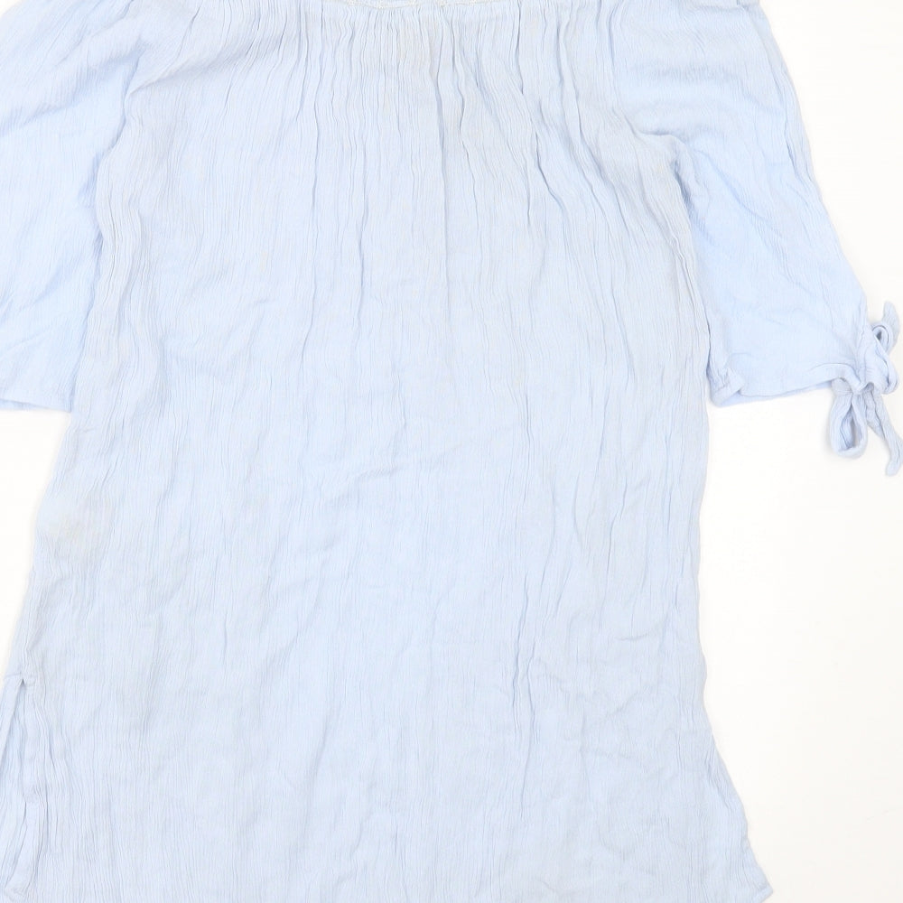 Womens UK Size M New Look Blue Basic Blouse