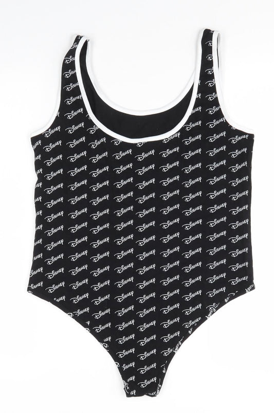 Primark Womens Black  Cotton Bodysuit One-Piece Size M   - Disney