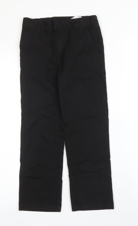 F&F Boys Black Viscose Carpenter Trousers Size 7-8 Years L20 in Regular Zip