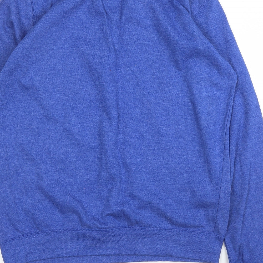 All We Do is Mens Blue Round Neck Cotton Pullover Jumper Size L