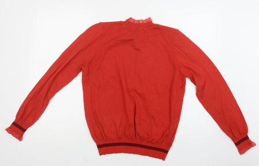 NEXT Womens Red Collared Polyester Pullover Jumper Size M