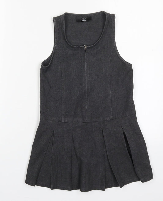 NEXT Girls Grey Polyester A-Line Size 5 Years Round Neck Zip