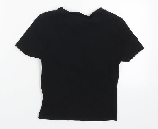 Womens UK Size S H&M Black Basic T-Shirt