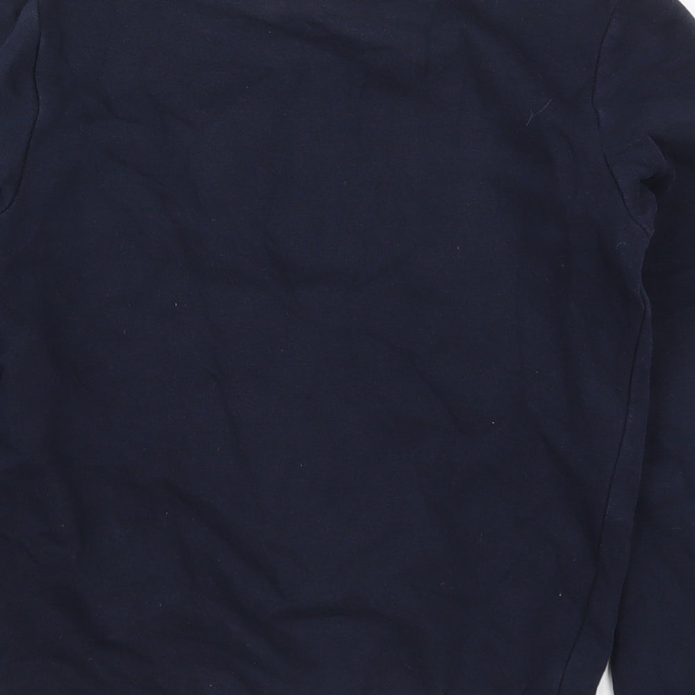 Brand and care label for Smart Start boys’ blue cotton pullover sweatshirt, size 8-9, years pullover