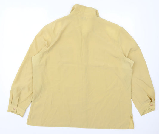 Bonmarché Womens Yellow Polyester Basic Button-Up Size 22 Collared